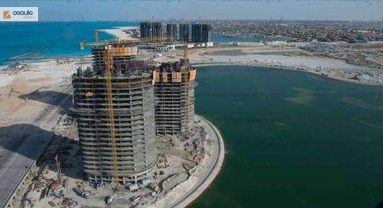 Chalet  Fully Finished  Panoramic view direct on the sea in Al Alamien Tower